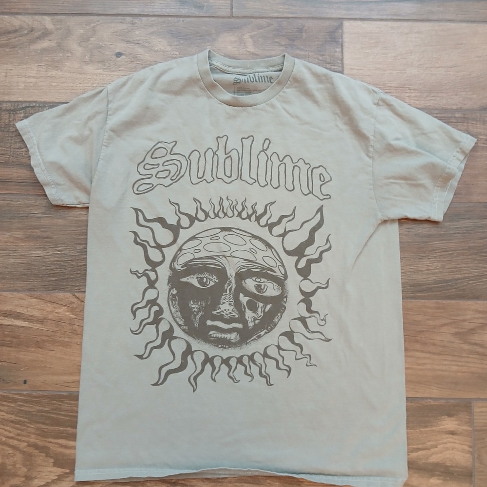 Sublime Shirt Mens Medium Tan 40oz To Freedom Sun Tracklist Graphic Band Tee